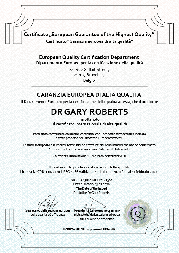 Quality guarantee certificate